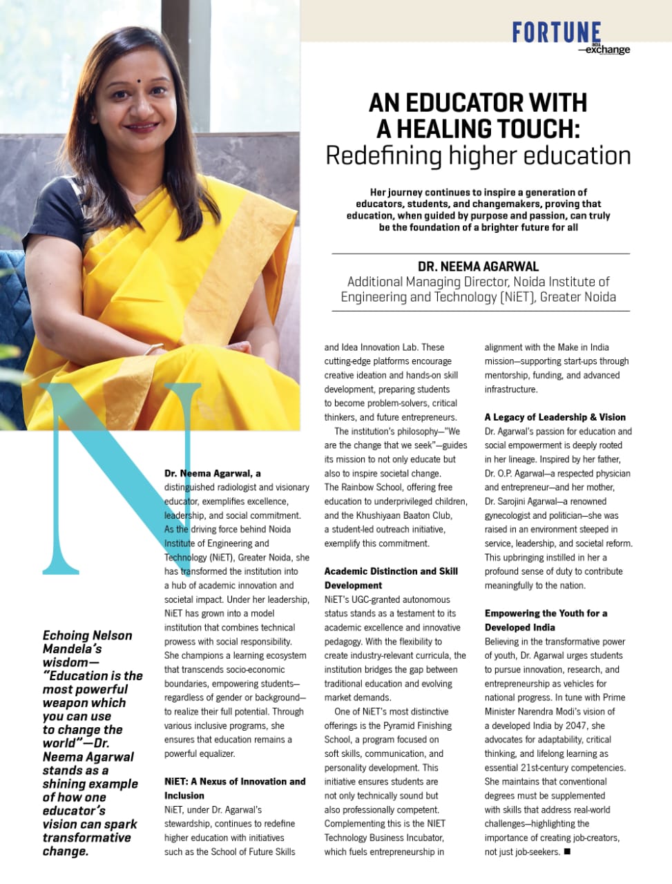 Featured in Fortune's '40 Under 40: India's Brightest Young Business Minds