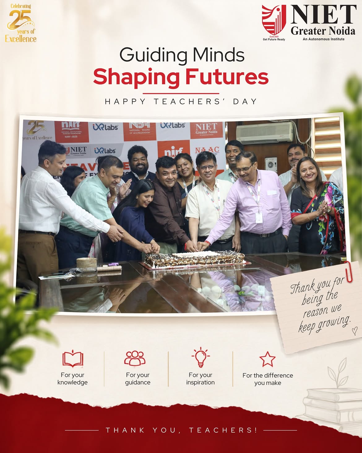NIET Greater Noida celebrates Teachers’ Day by honouring the mentors who inspire learning, guide growth, and shape future leaders.