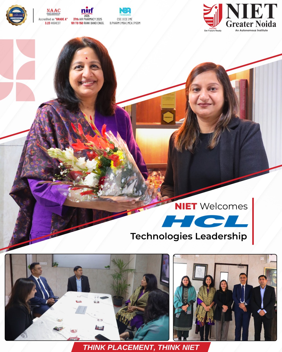 NIET Greater Noida Hosts HCL Technologies Global Business Head for Industry–Academia Collaboration Dialogue