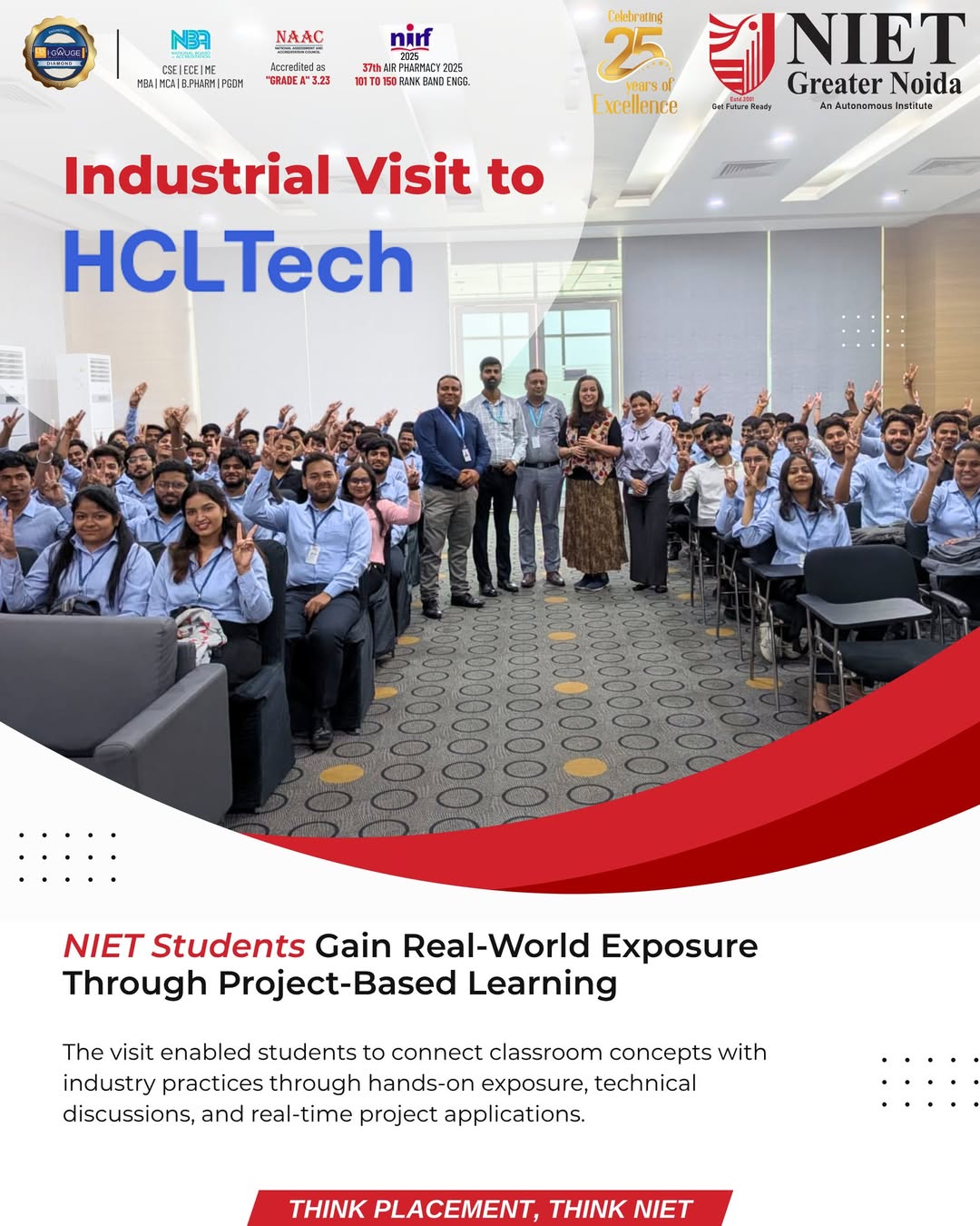 NIET Organizes Industry Visit to HCLTech for Real-World Learning and Corporate Exposure